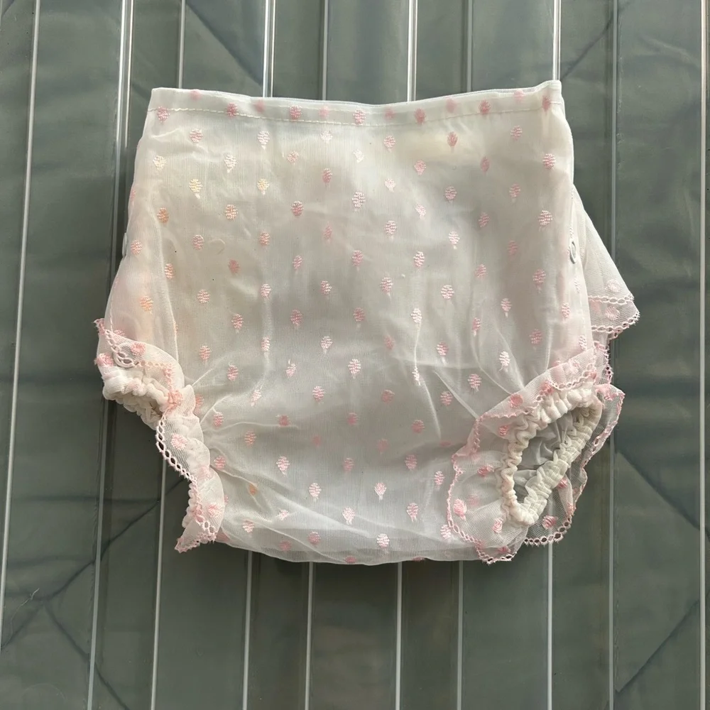 Vintage 1950s Pink Ruffled Baby Bloomers